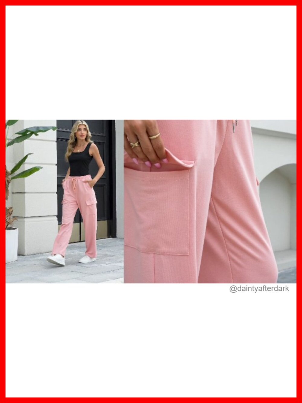 4 Pack Women's Cargo Sweatpants Wide Leg Baggy Drawstring Pockets - Picture 5 of 5